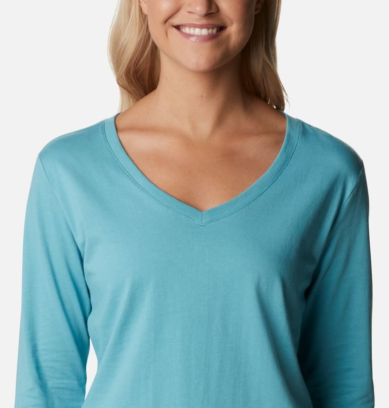 Women's Columbia Sapphire Point Long Sleeve Sweatshirts Turquoise | CA-I3LC4