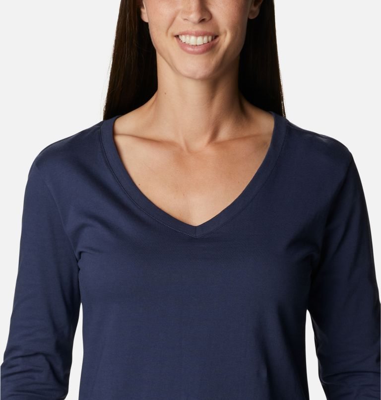 Women's Columbia Sapphire Point Long Sleeve Sweatshirts Navy | CA-Q4AL0