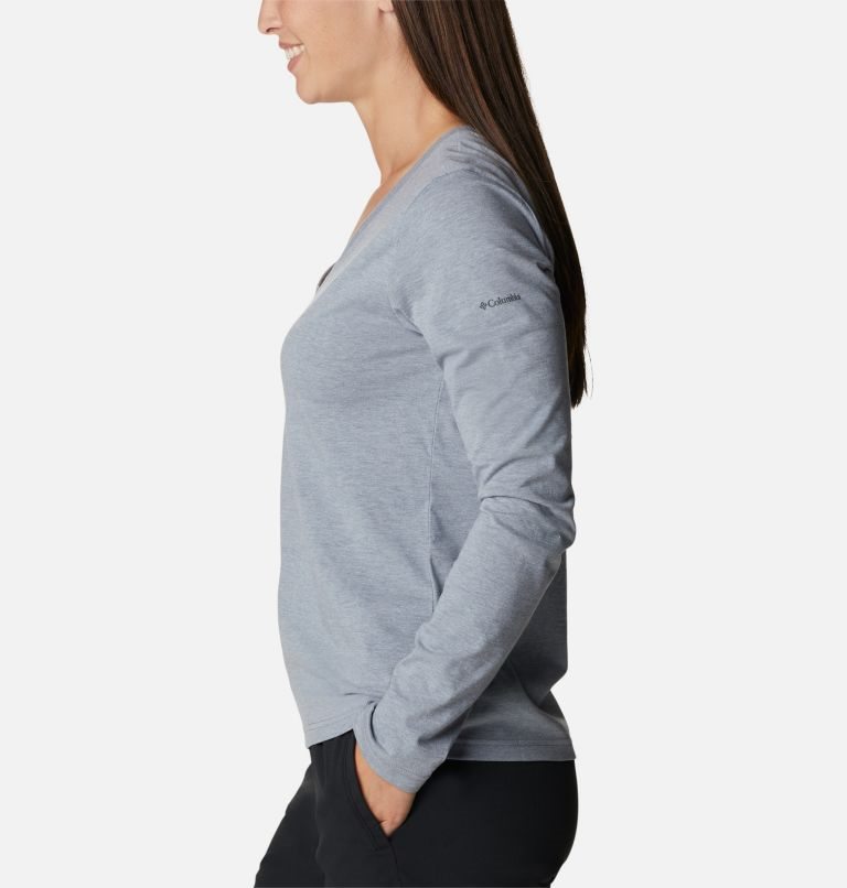 Women's Columbia Sapphire Point Long Sleeve Sweatshirts Grey | CA-TA364