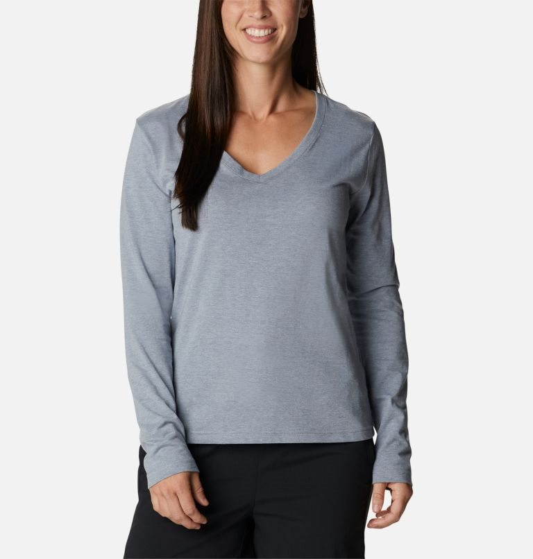 Women\'s Columbia Sapphire Point Long Sleeve Sweatshirts Grey | CA-TA364