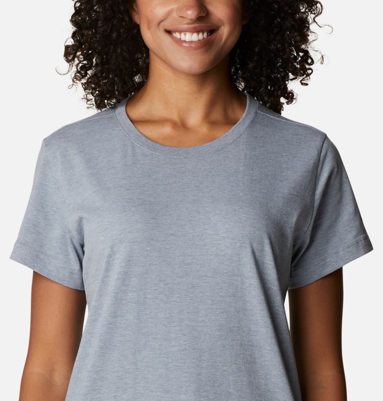 Women's Columbia Sapphire Point Short Sleeve T Shirts Grey | CA-B58CL