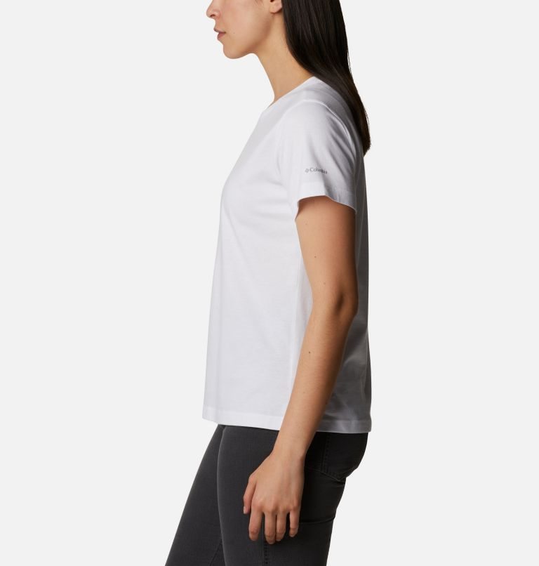 Women's Columbia Sapphire Point Short Sleeve T Shirts White | CA-CA8C6