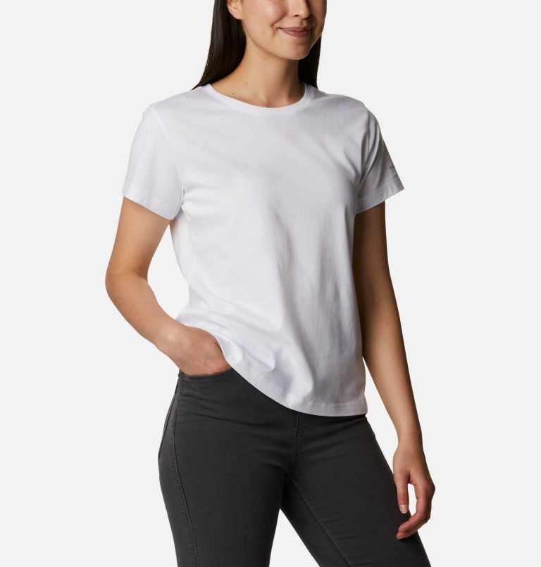 Women's Columbia Sapphire Point Short Sleeve T Shirts White | CA-CA8C6