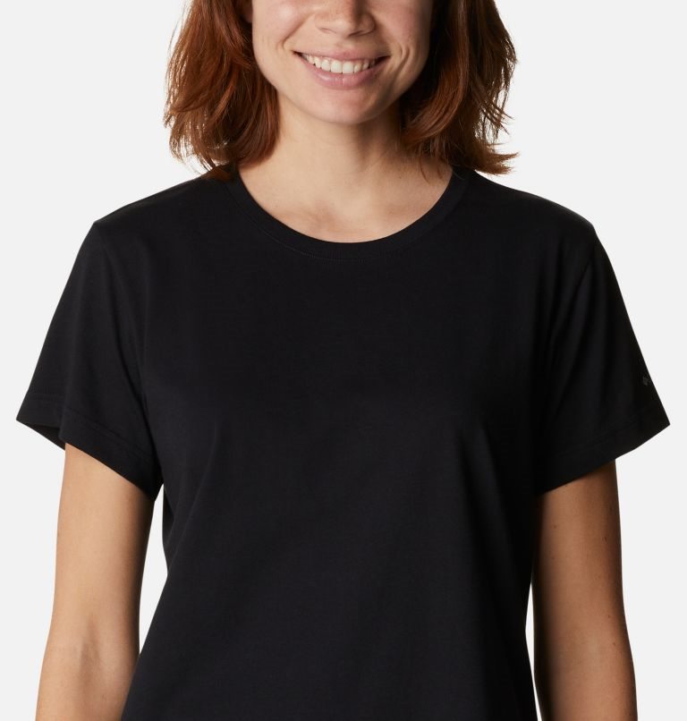 Women's Columbia Sapphire Point Short Sleeve T Shirts Black | CA-G3CL8