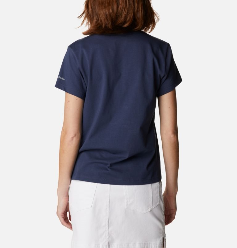 Women's Columbia Sapphire Point Short Sleeve T Shirts Navy | CA-PL453