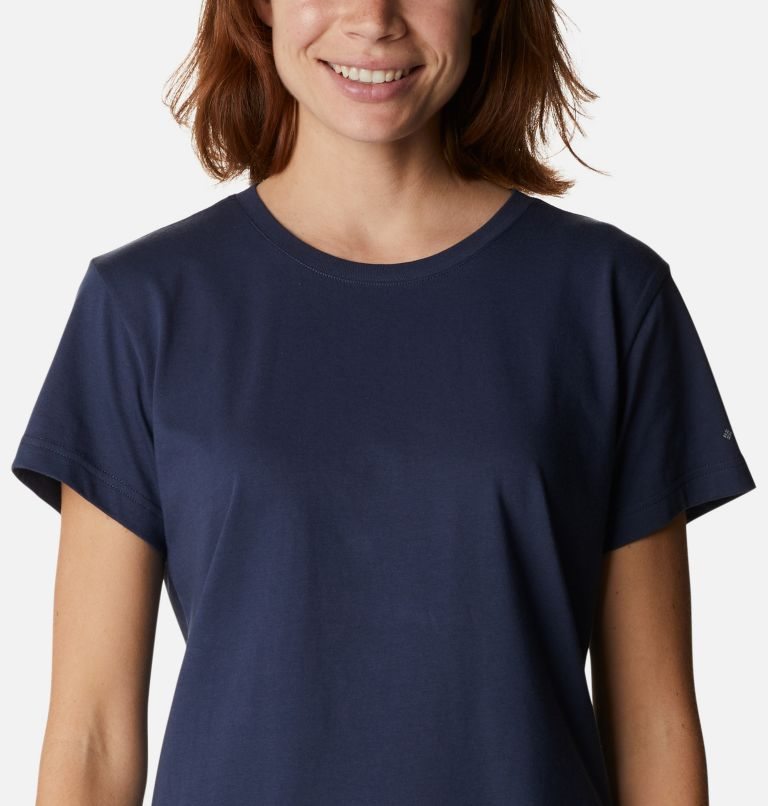 Women's Columbia Sapphire Point Short Sleeve T Shirts Navy | CA-PL453