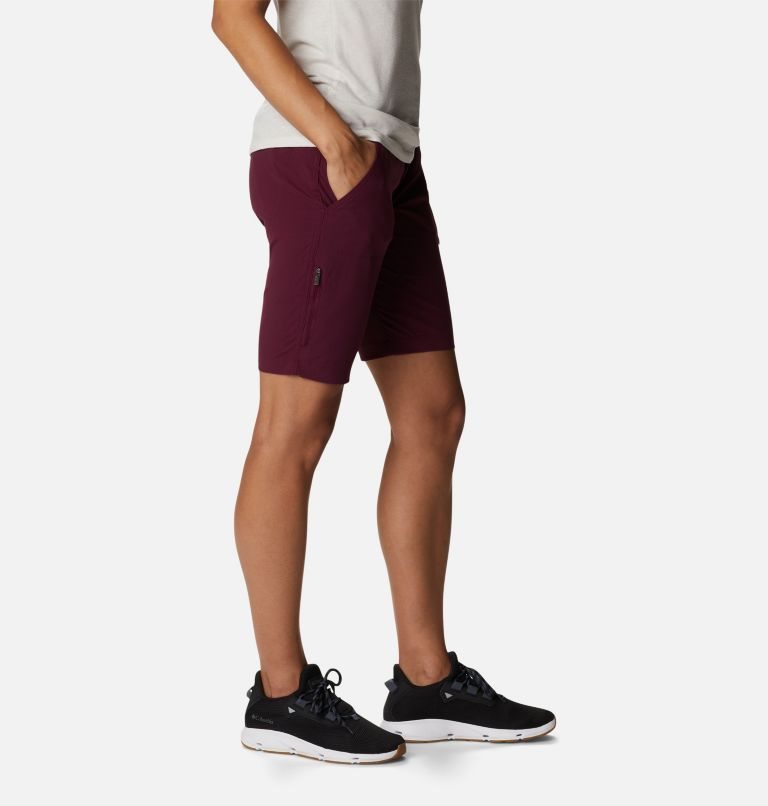 Women's Columbia Saturday Trail Long Shorts Burgundy | CA-K6L3C