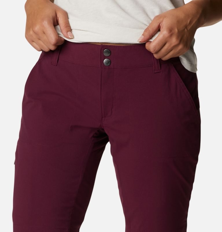 Women's Columbia Saturday Trail Long Shorts Burgundy | CA-K6L3C