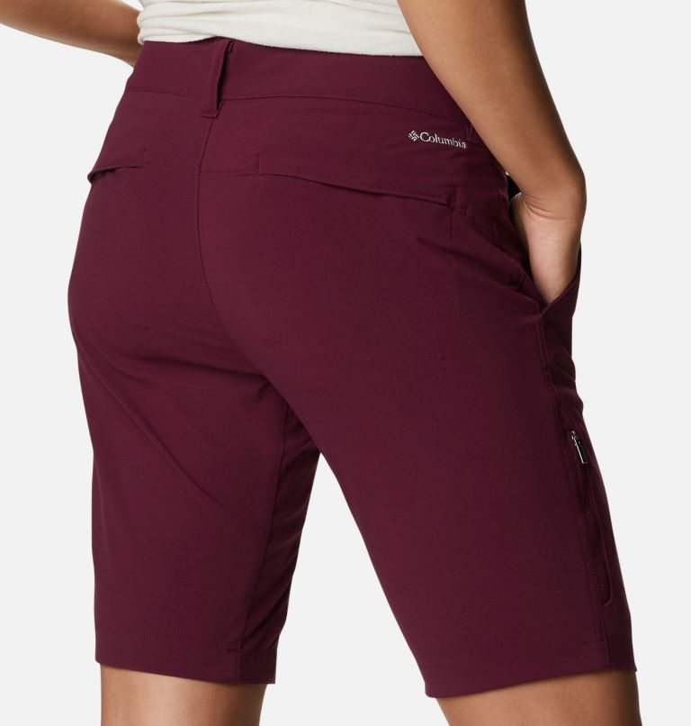 Women's Columbia Saturday Trail Long Shorts Burgundy | CA-K6L3C