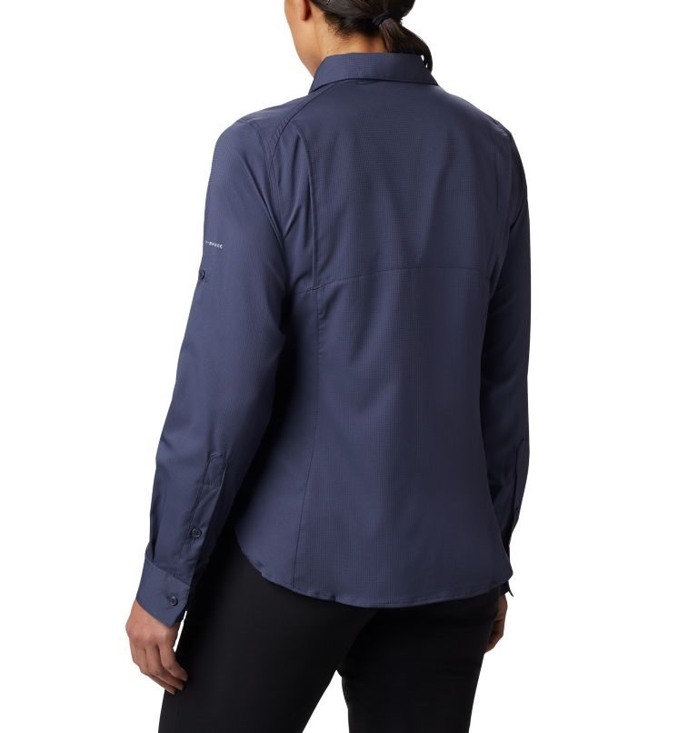 Women's Columbia Silver Ridge Lite Long Sleeve Shirts Navy | CA-HL4A0