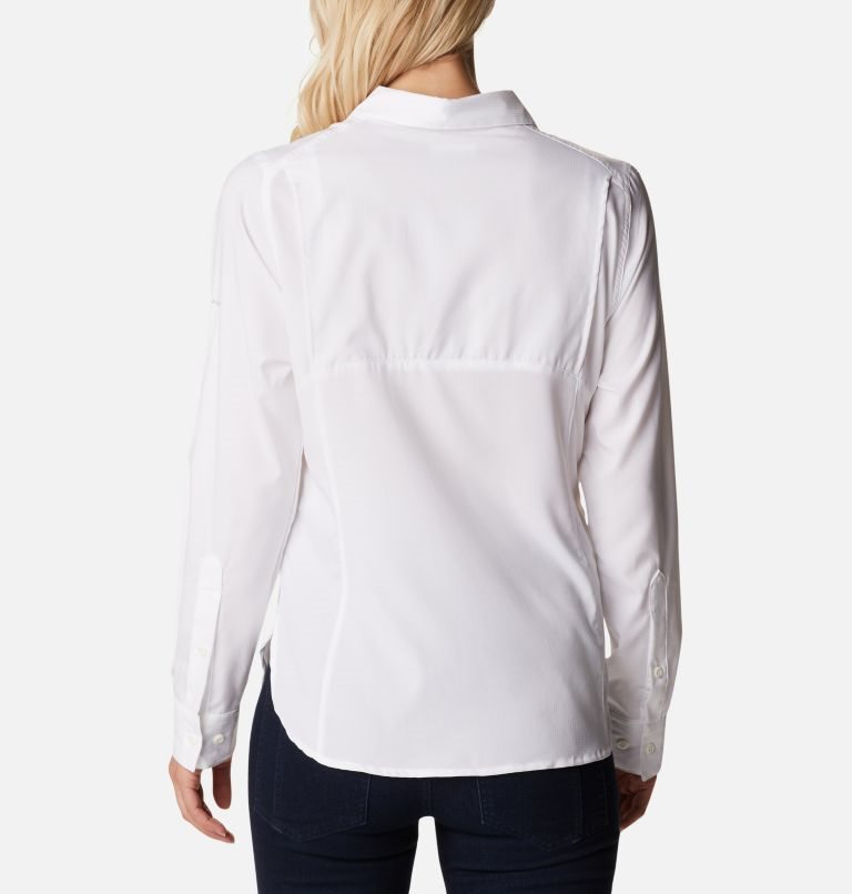 Women's Columbia Silver Ridge Lite Long Sleeve Shirts White | CA-RL8C5