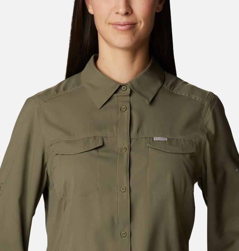 Women's Columbia Silver Ridge Lite Long Sleeve Shirts Olive | CA-V804L