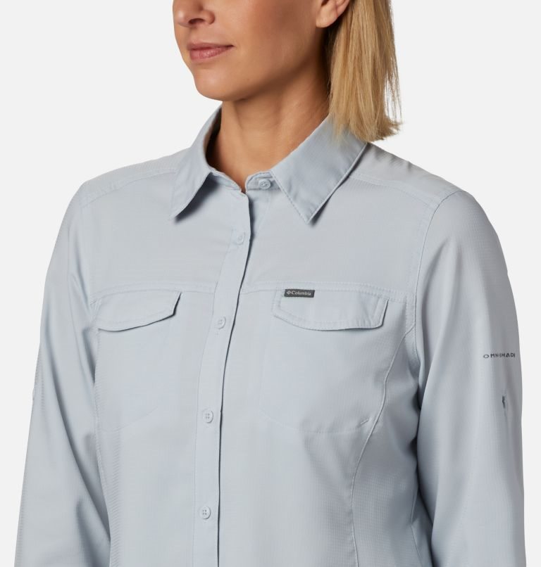 Women's Columbia Silver Ridge Lite Long Sleeve Shirts Light Grey | CA-Z0358