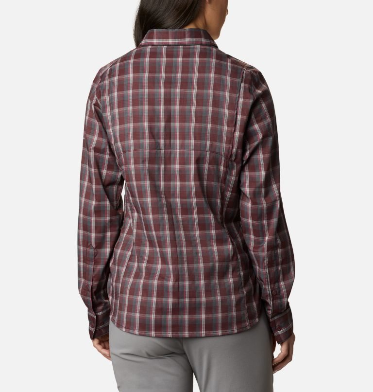 Women's Columbia Silver Ridge Lite Plaid Long Sleeve Shirts Burgundy | CA-DA860