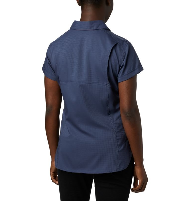 Women's Columbia Silver Ridge Lite Short Sleeve Shirts Navy | CA-PLA80