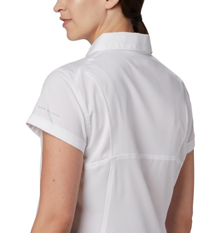 Women's Columbia Silver Ridge Lite Short Sleeve Shirts White | CA-R3051