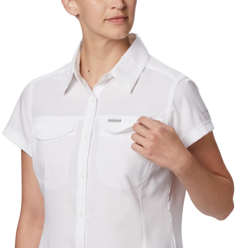 Women's Columbia Silver Ridge Lite Short Sleeve Shirts White | CA-R3051