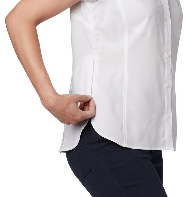 Women's Columbia Silver Ridge Lite Short Sleeve Shirts White | CA-R3051