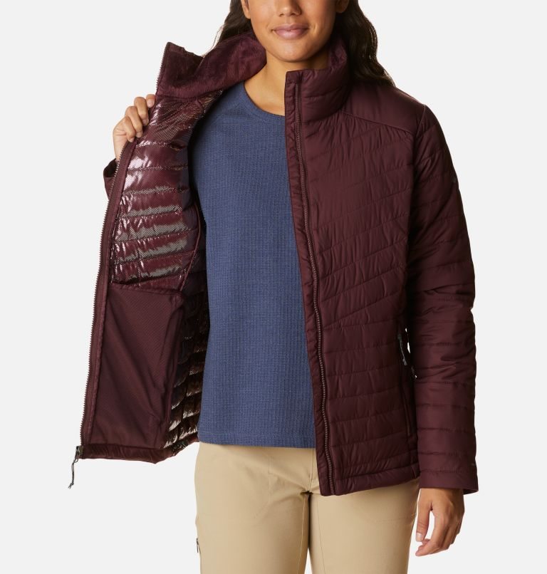 Women's Columbia Slope Edge Jackets Burgundy | CA-Q0A58