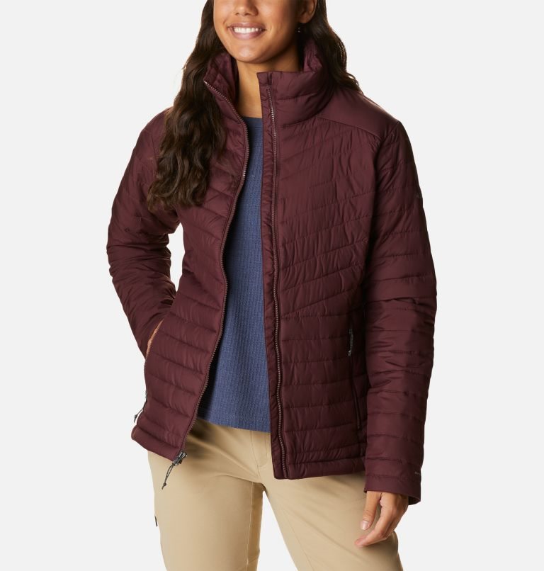 Women's Columbia Slope Edge Jackets Burgundy | CA-Q0A58