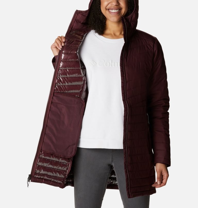 Women's Columbia Slope Edge Mid Jackets Burgundy | CA-E5L36