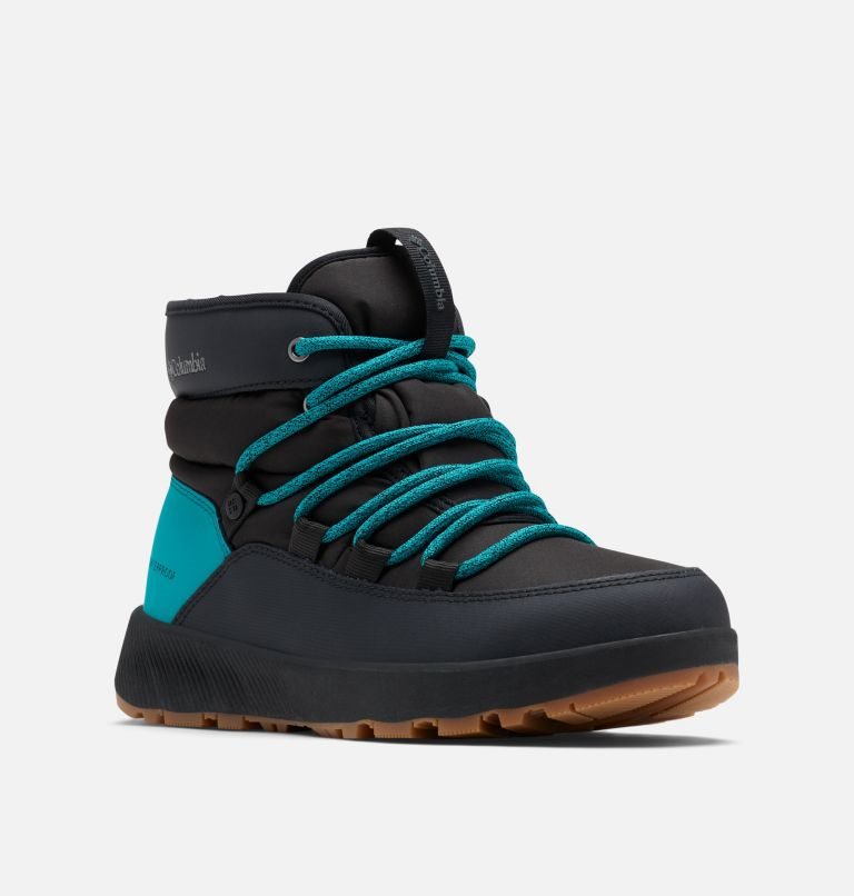 Women's Columbia Slopeside Village Omni-Heat Mid Boots Black / Turquoise | CA-L31L0