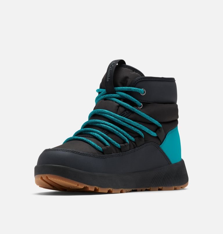 Women's Columbia Slopeside Village Omni-Heat Mid Boots Black / Turquoise | CA-L31L0