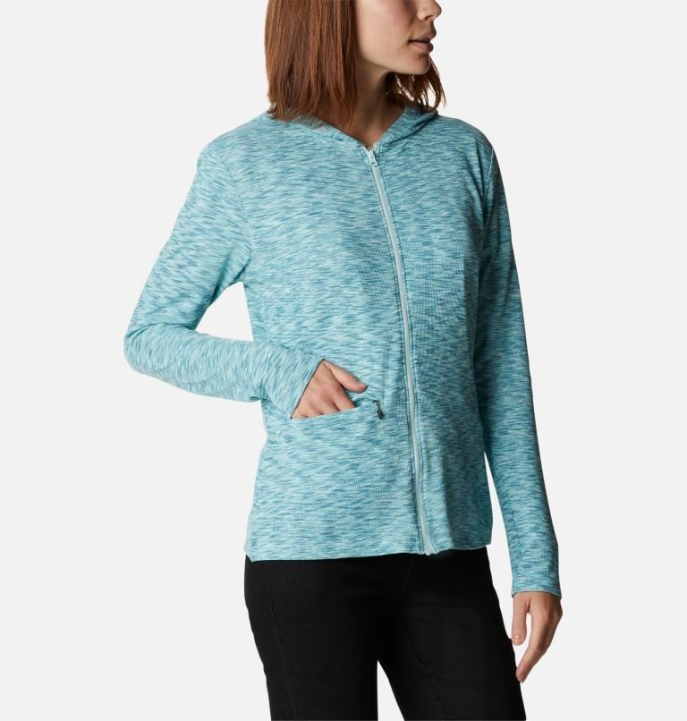 Women's Columbia Stanley Park Full Zip Jackets Turquoise | CA-V8L3A