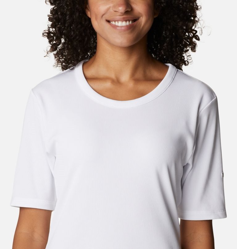 Women's Columbia Stanley Park Short Sleeve T Shirts White | CA-FAC50