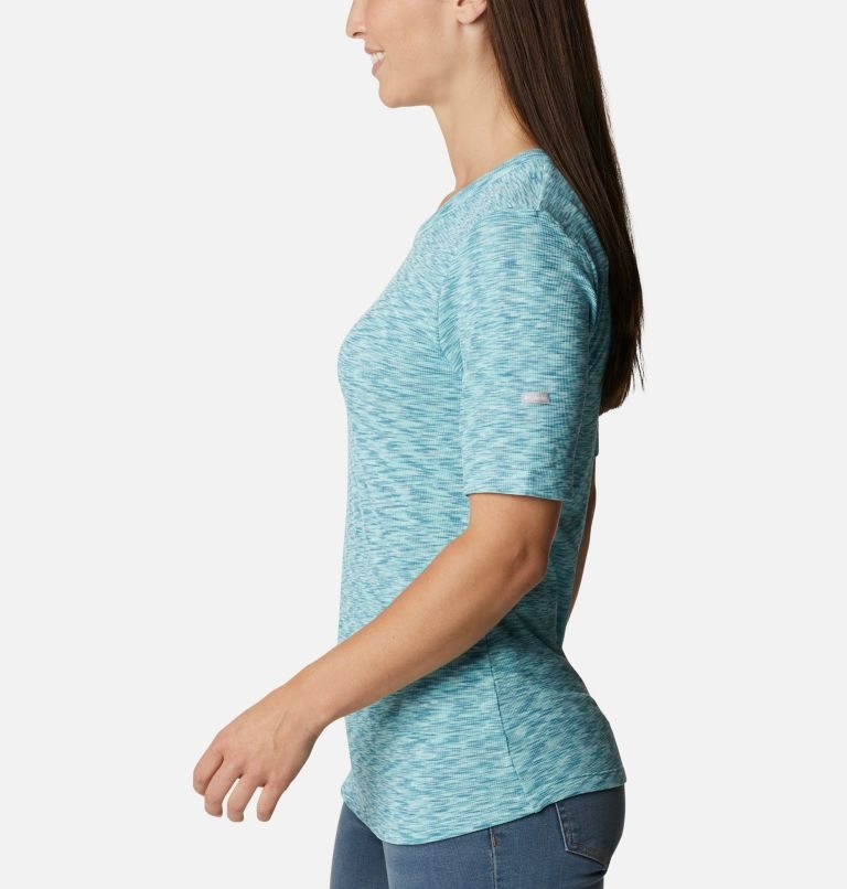 Women's Columbia Stanley Park Short Sleeve T Shirts Turquoise | CA-W536L