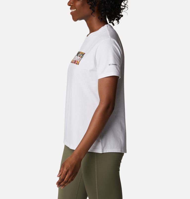 Women's Columbia Sun Trek Graphic T Shirts White | CA-J31L4