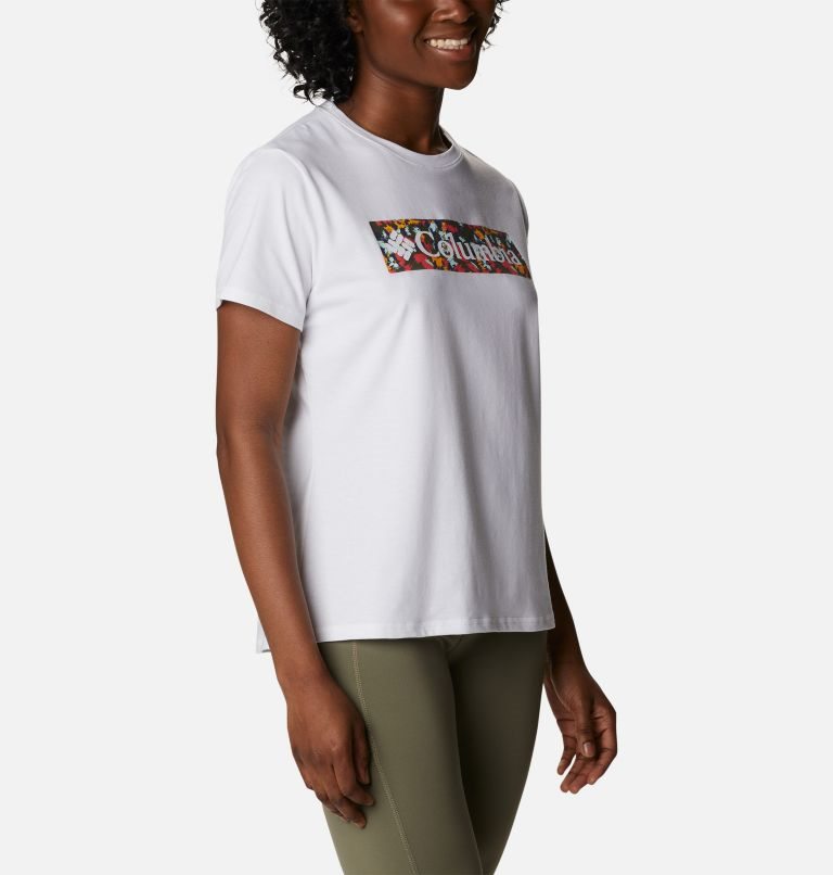 Women's Columbia Sun Trek Graphic T Shirts White | CA-J31L4