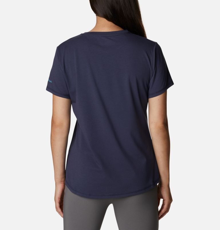 Women's Columbia Sun Trek Graphic T Shirts Navy | CA-KCA84