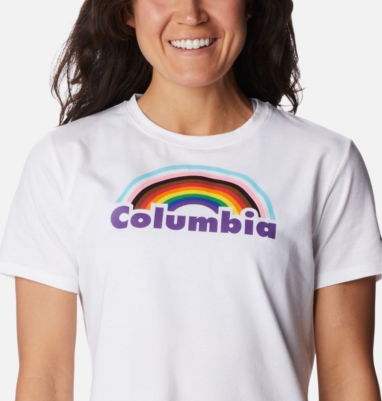 Women's Columbia Sun Trek Graphic T Shirts White | CA-X84A3