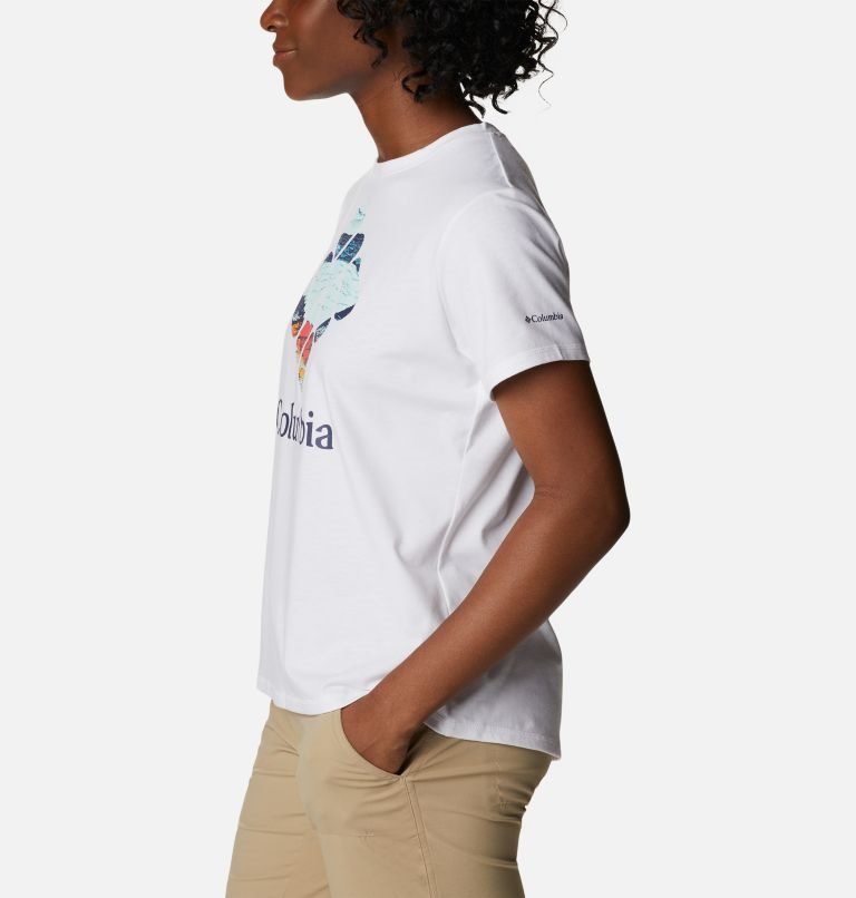 Women's Columbia Sun Trek Graphic T Shirts White | CA-Y456C