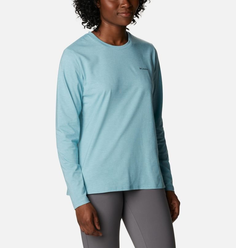 Women's Columbia Sun Trek Long Sleeve T Shirts Turquoise | CA-H8435