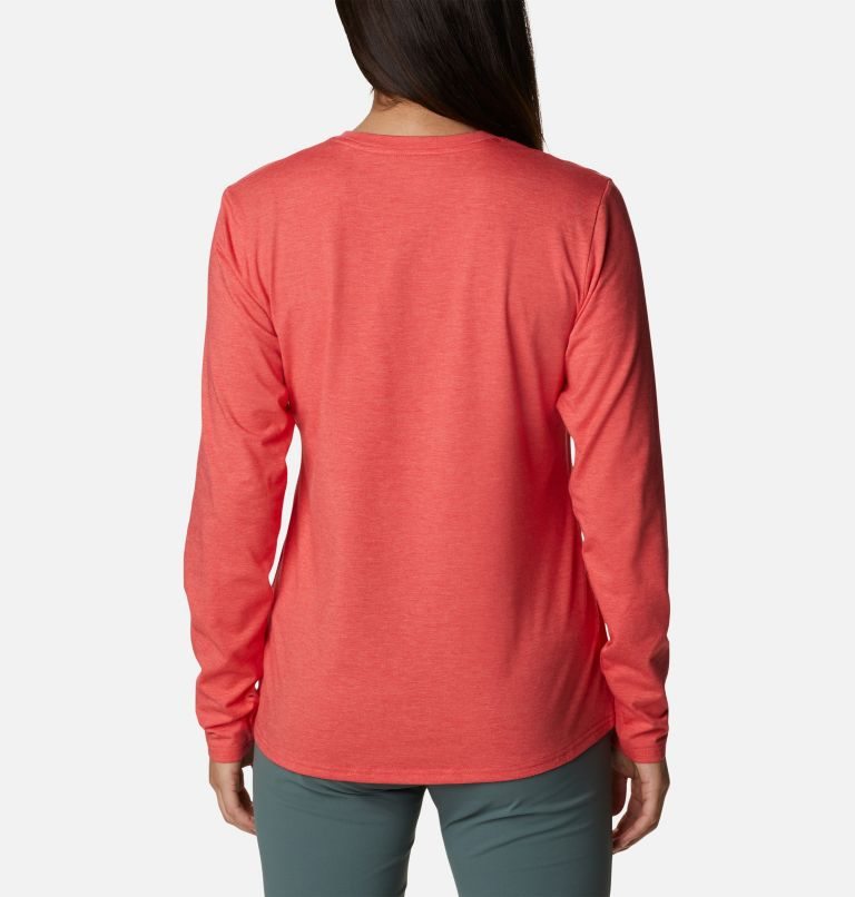 Women's Columbia Sun Trek Long Sleeve T Shirts Red | CA-K35L8