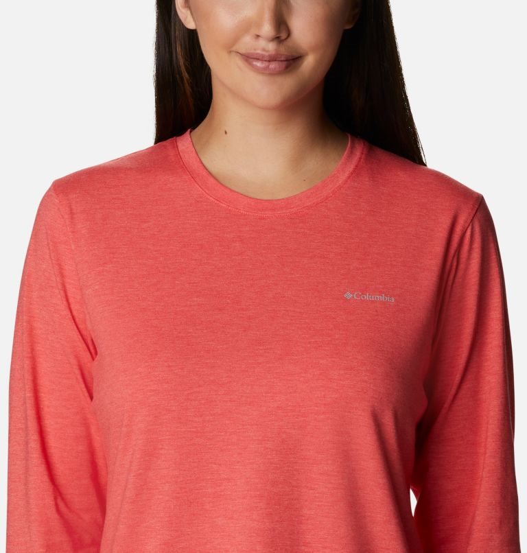 Women's Columbia Sun Trek Long Sleeve T Shirts Red | CA-K35L8