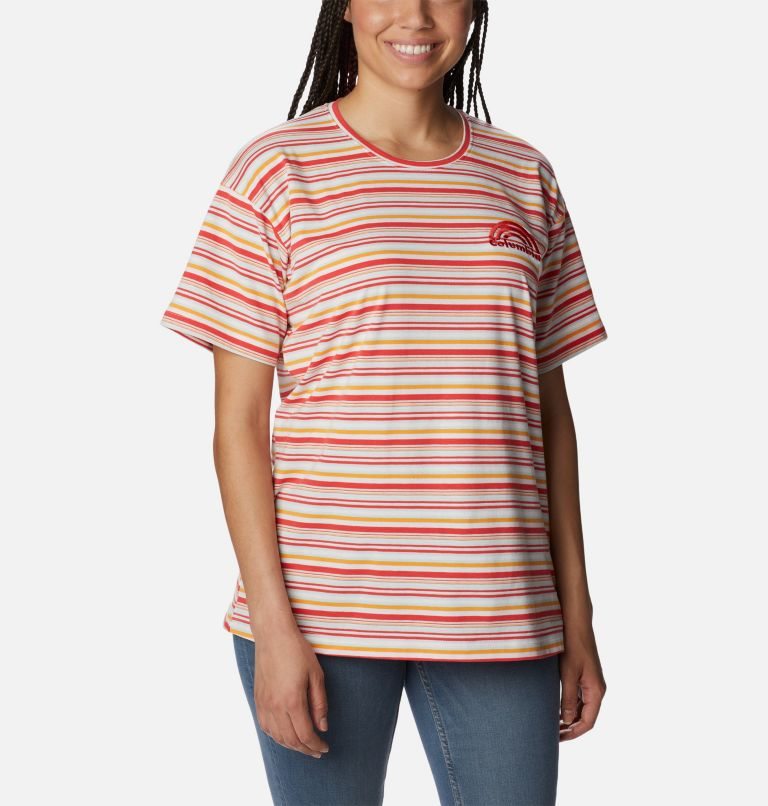 Women\'s Columbia Sun Trek Oversized T Shirts Stripe | CA-OA053