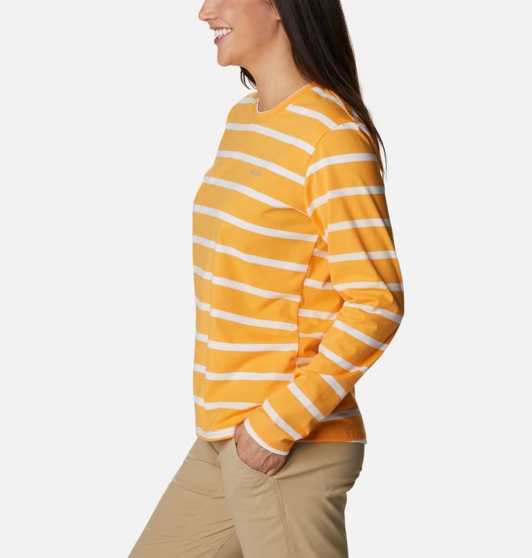 Women's Columbia Sun Trek Pattern Long Sleeve T Shirts Stripe | CA-B0CA3