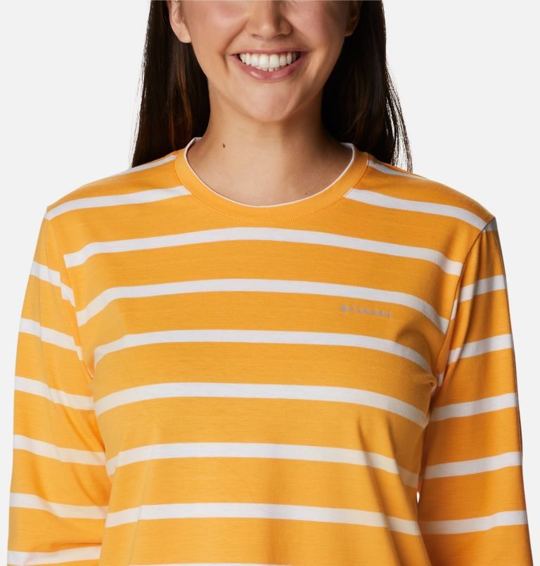 Women's Columbia Sun Trek Pattern Long Sleeve T Shirts Stripe | CA-B0CA3