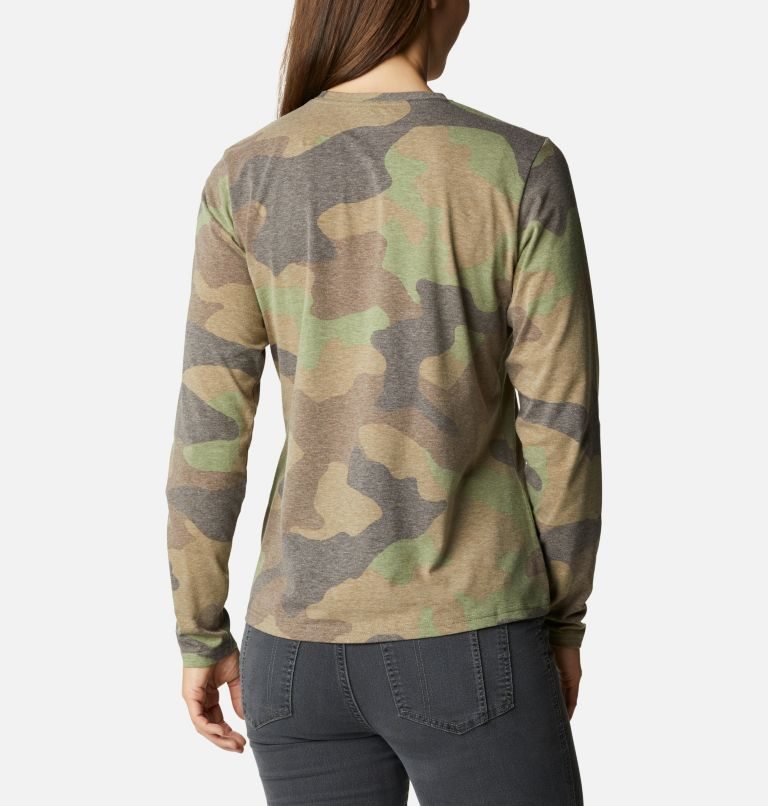 Women's Columbia Sun Trek Pattern Long Sleeve T Shirts Camo | CA-U6LAC