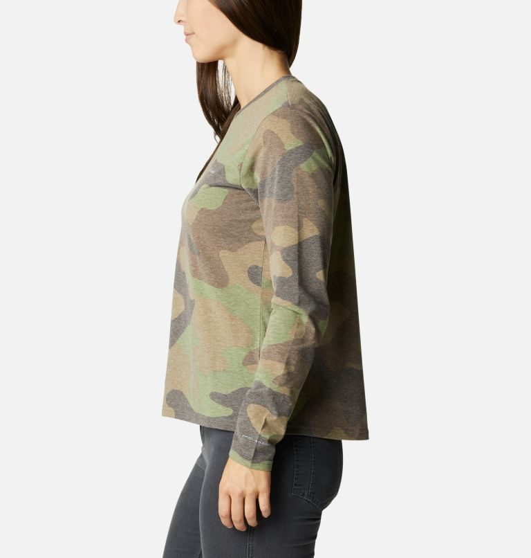 Women's Columbia Sun Trek Pattern Long Sleeve T Shirts Camo | CA-U6LAC