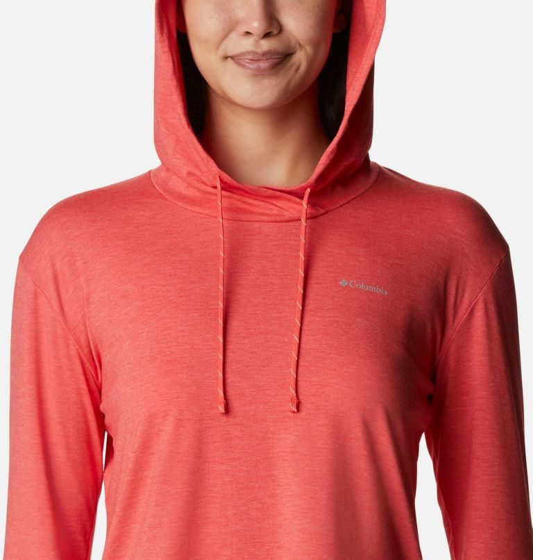 Women's Columbia Sun Trek Pullover Hoodie Red | CA-LA586