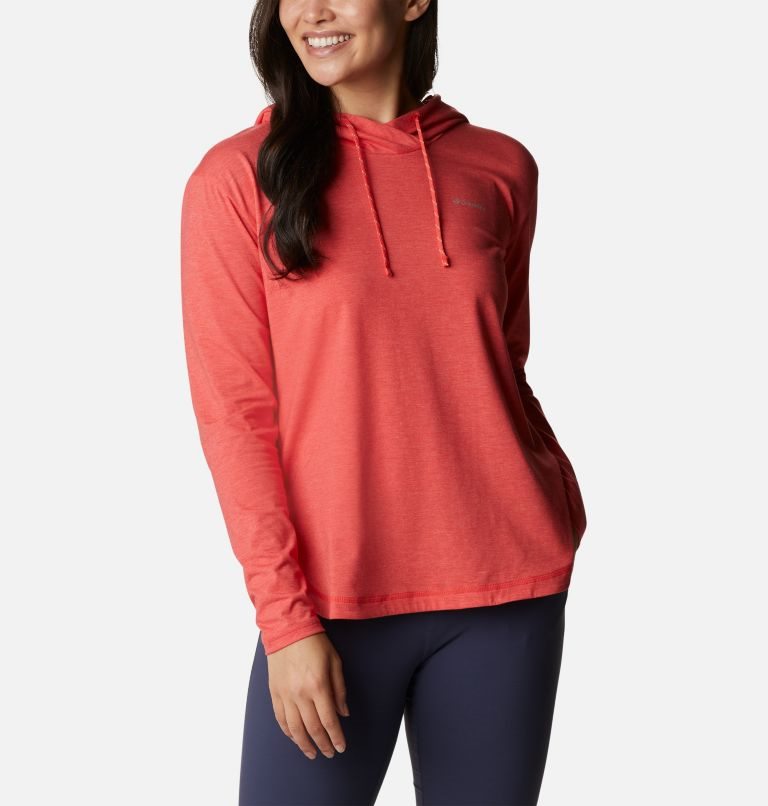 Women's Columbia Sun Trek Pullover Hoodie Red | CA-LA586