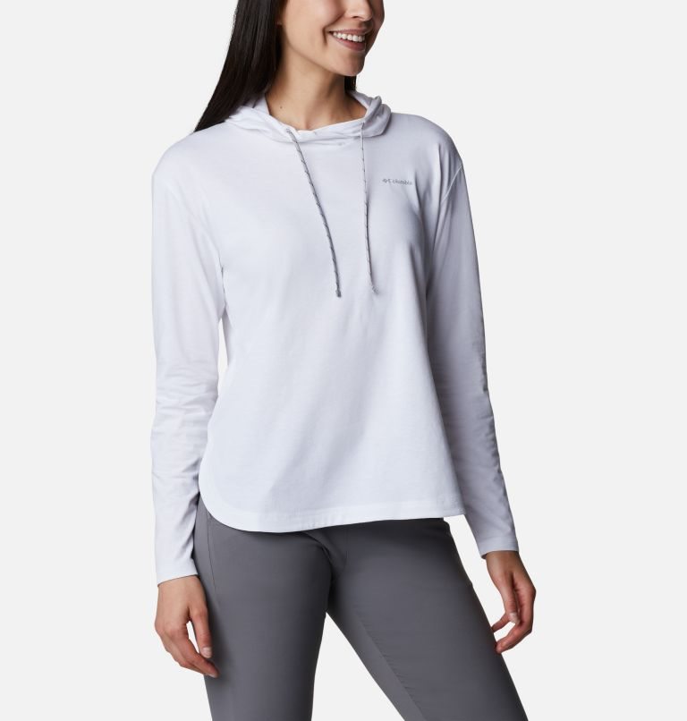 Women's Columbia Sun Trek Pullover Hoodie White | CA-N6354