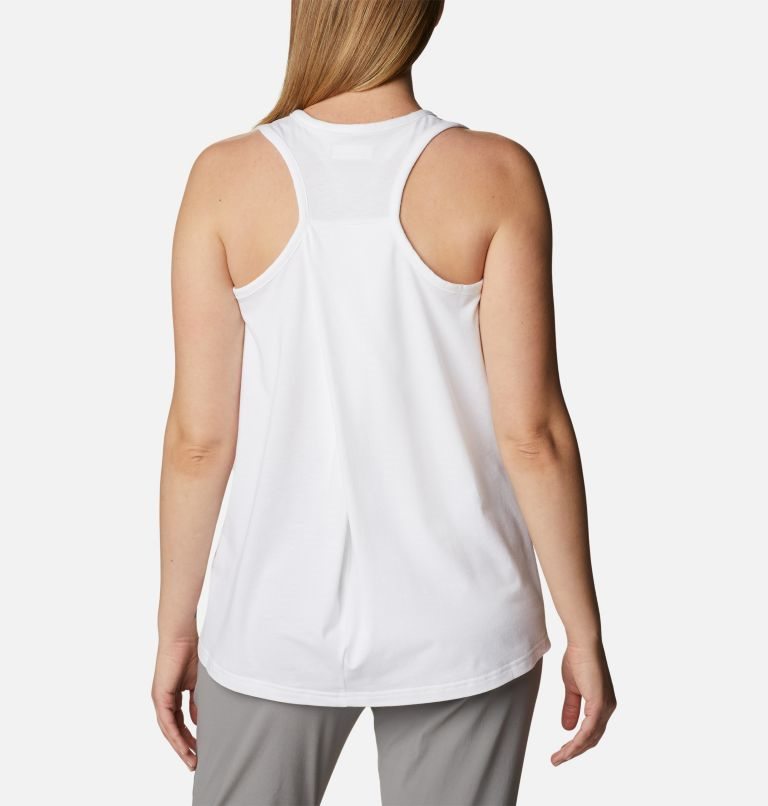 Women's Columbia Sun Trek Racerback Tanks White | CA-BAL53