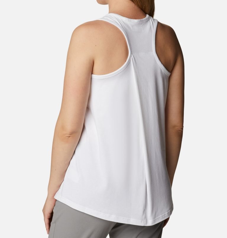 Women's Columbia Sun Trek Racerback Tanks White | CA-BAL53