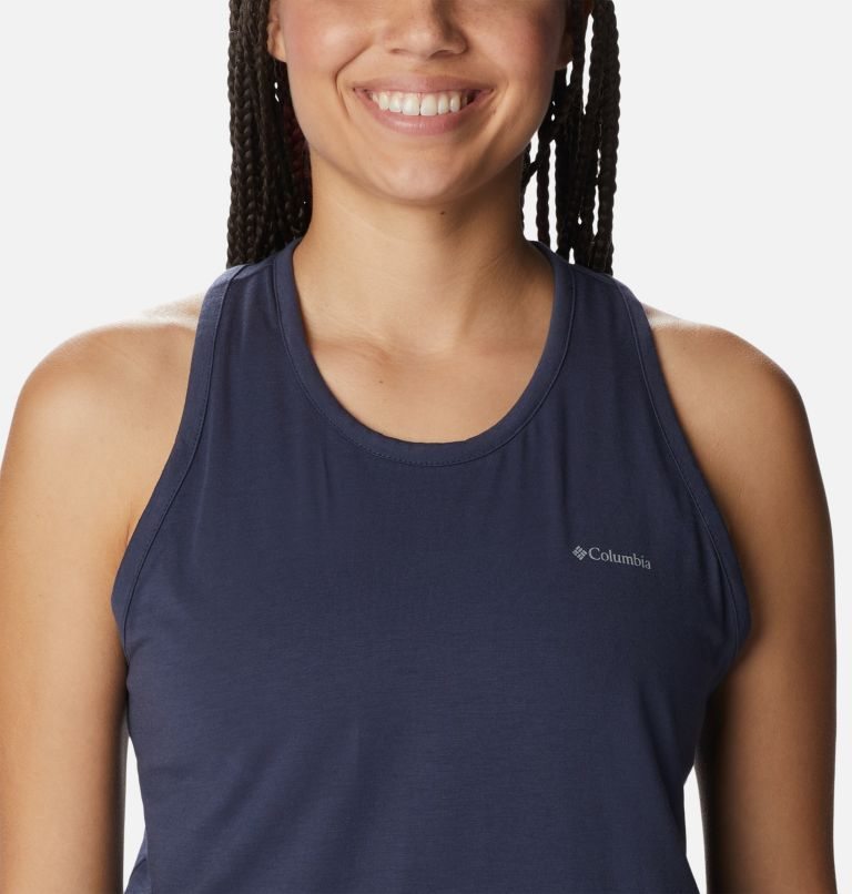 Women's Columbia Sun Trek Racerback Tanks Navy | CA-HL30A