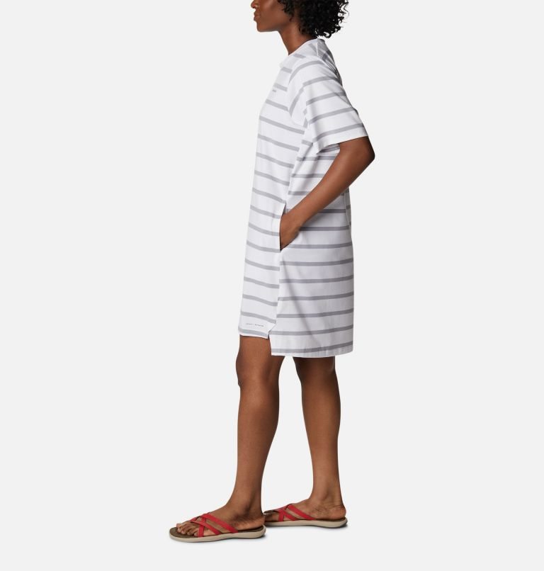 Women's Columbia Sun Trek T-Shirt Dress Stripe | CA-G1L85